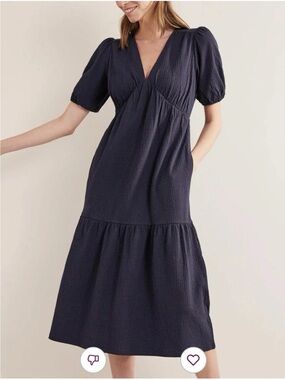 Boden Jersey Tiered Seersucker Midi Dress Size 6P